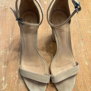 SCHUTZ Women's Beige Ankle Strap Heels